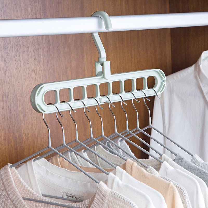 9-hole Clothes Hanger Organizer Space Saving Hanger Multi-function Folding Magic Hangers Drying Racks Scarf Clothes Storage