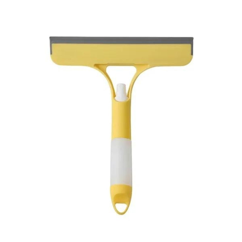 Yellow squeegee with gray rubber blade on a white background