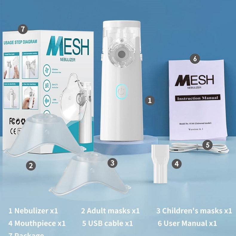 Portable Ultrasonic Nebulizer for Children – Handheld Silent Mesh Atomizer for Home & Travel 