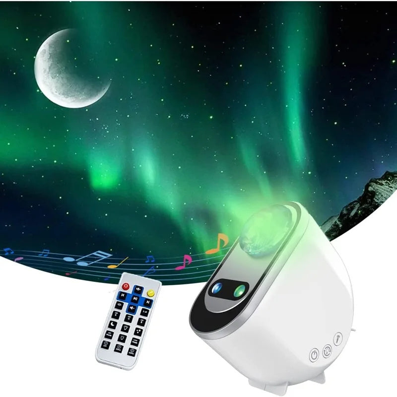 Aurora Borealis LED Galaxy Star Projector – Sky Moon Night Light for Bedroom & Home Decor 