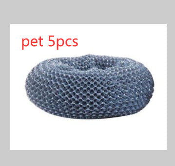 Blue donut-shaped pet toy with 'pet 5pcs' text on a gray background