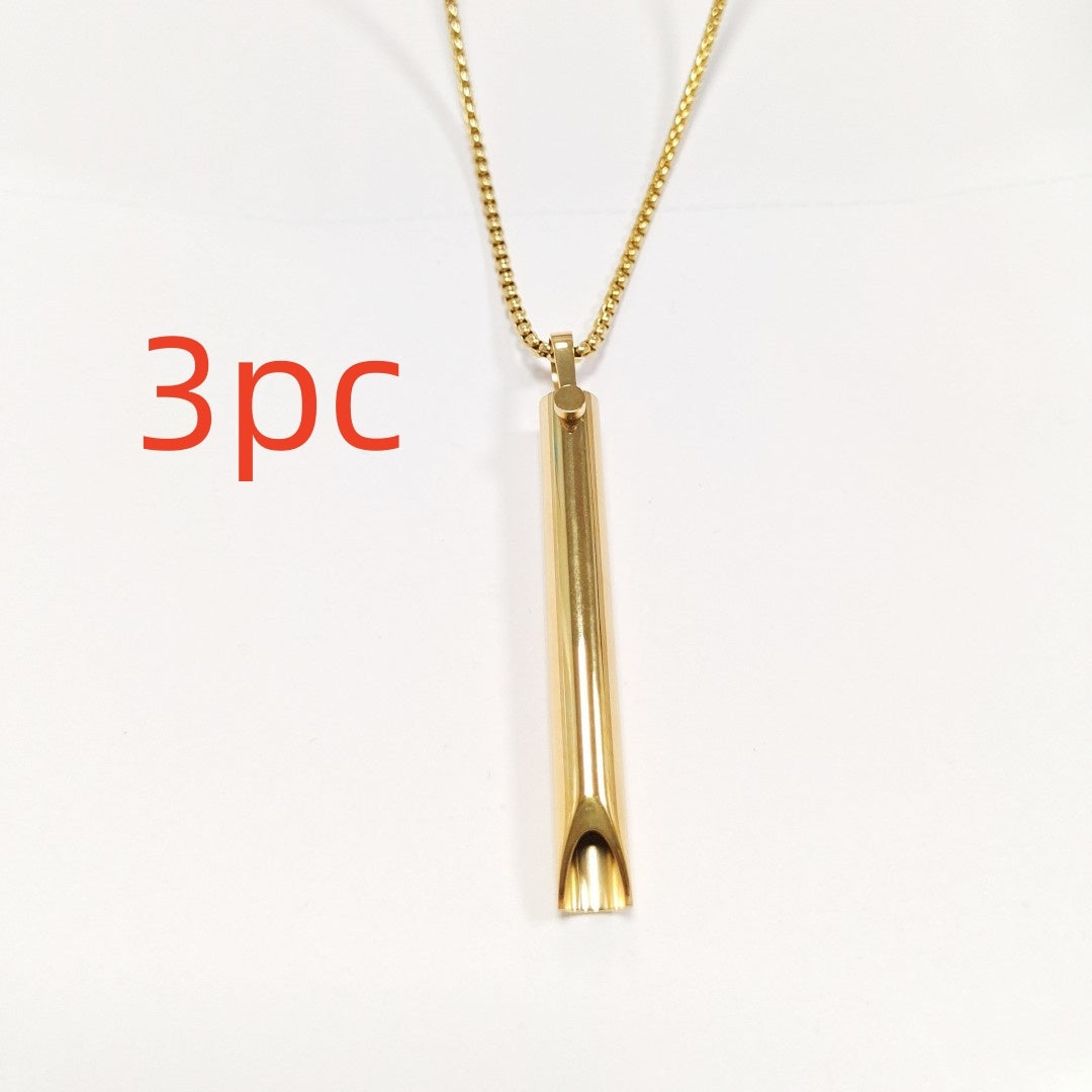 Gold necklace with a pendant on a white background, labeled '3pc'.